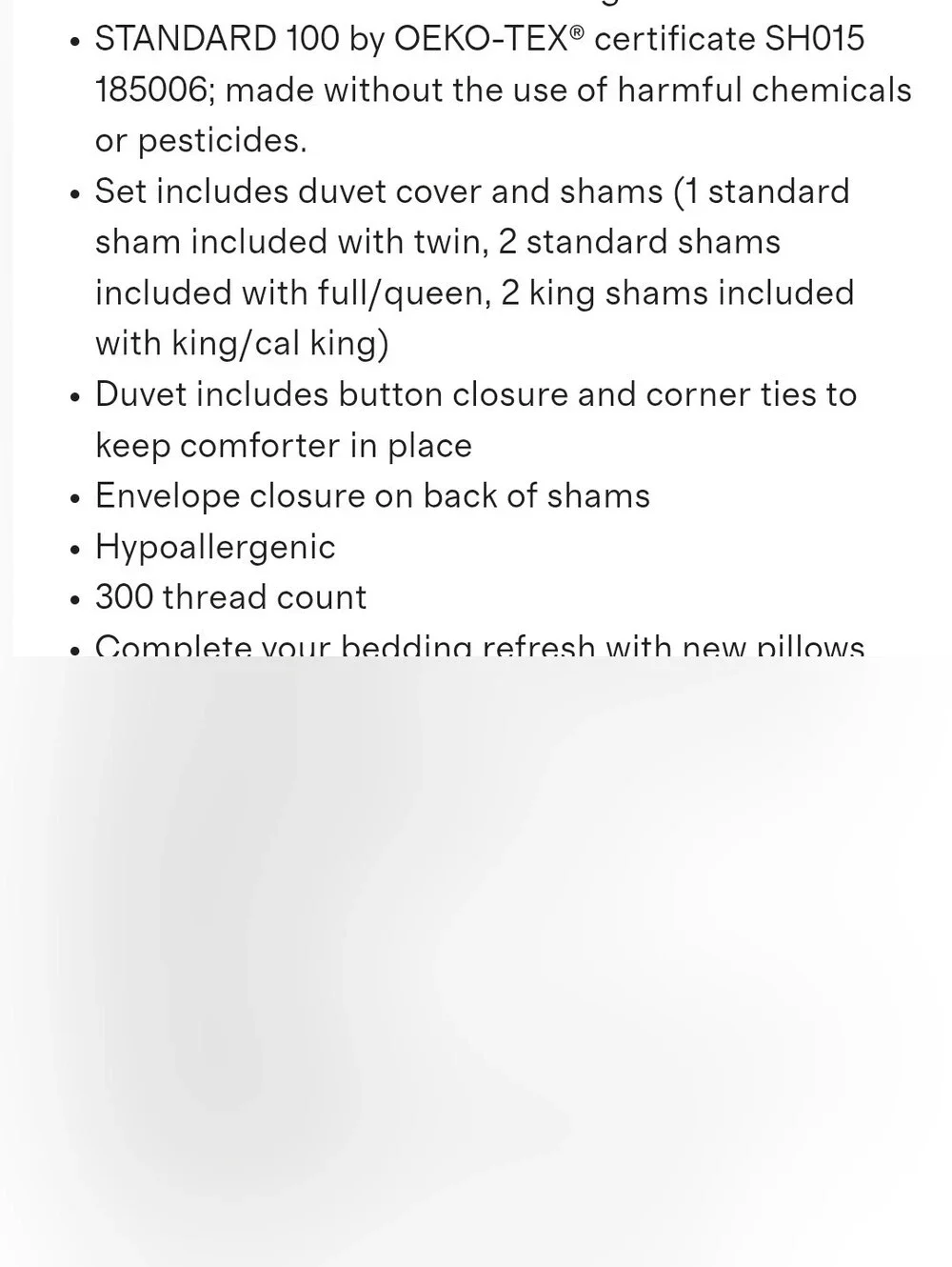 Quince Organic Bamboo White Duvet & 2 Shams Set! Full/ Queen! (576)